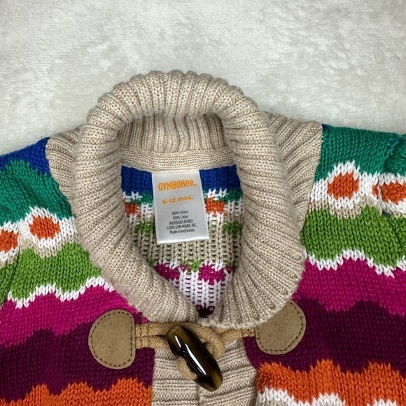 Gymboree Sweet Music wavy striped toggle cardigan sweater Size 6-12M - Picture 2 of 5